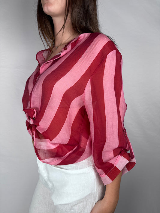 Camicia Mussola a Righe Tensione-In India