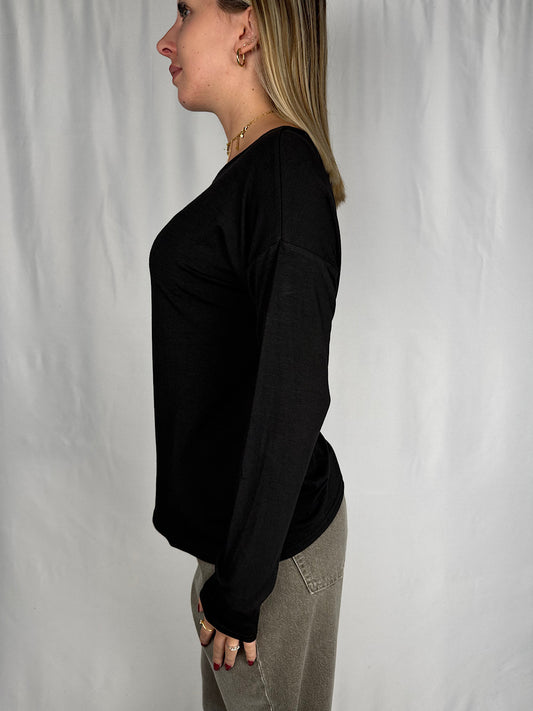 Maglia a Manica Lunga Nera SusyMix