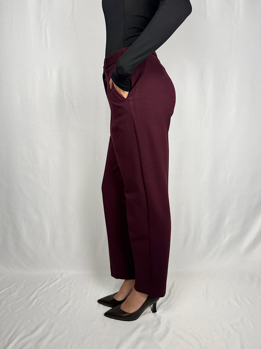 Pantalone Basic A Sigaretta Punto Milano Bordeaux Vicolo