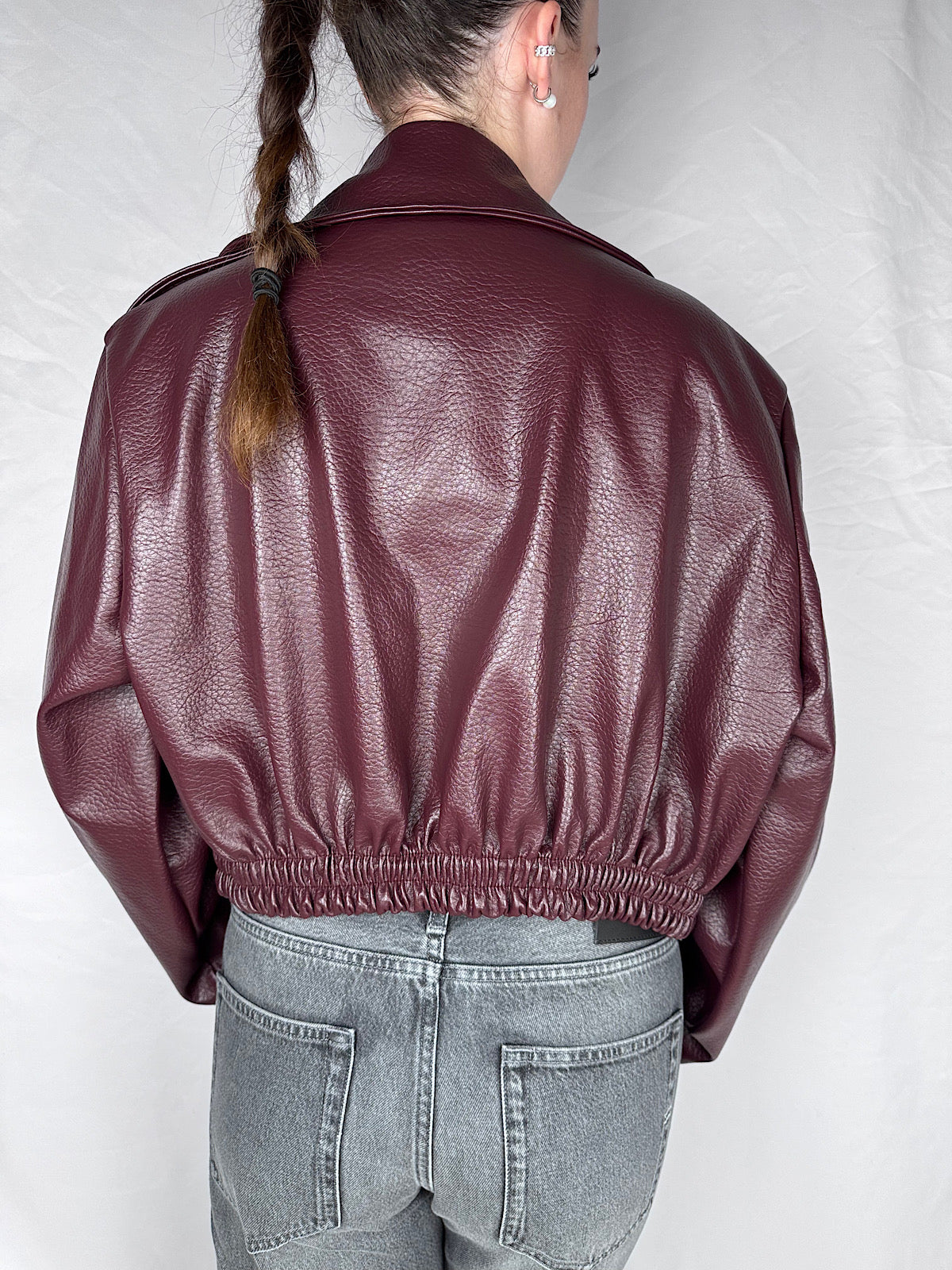 Giubbino Bomber Ecopelle Armonia Bordeaux