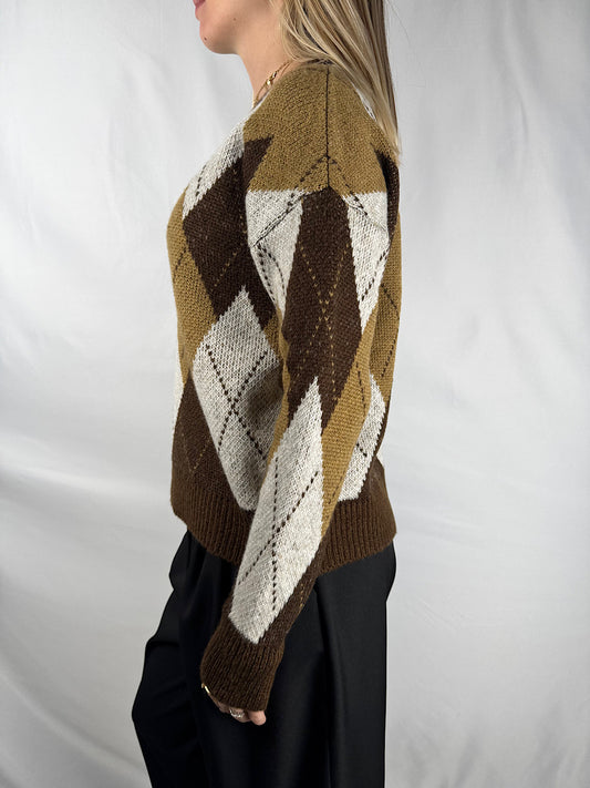 Maglia Rombi MarroneCammello Armonia