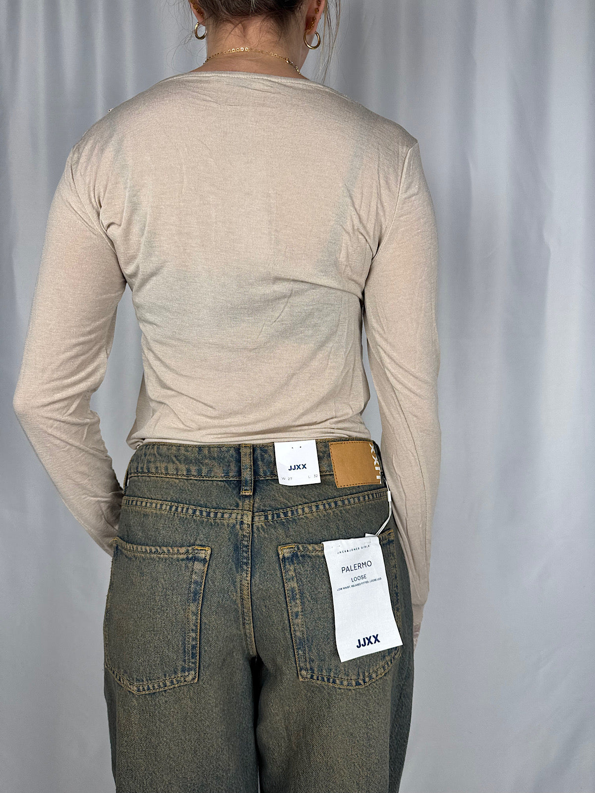 Maglia Misto Cachemere con Pizzo Beige Armonia