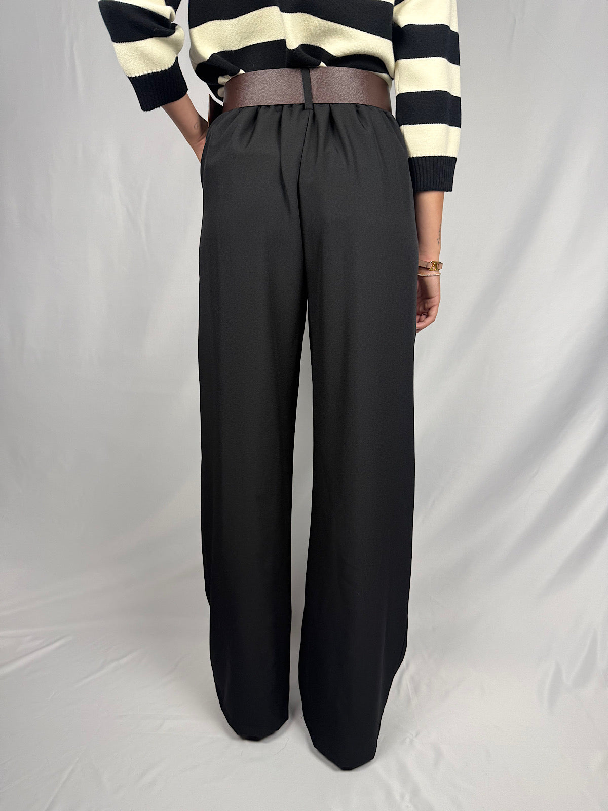 Pantalone Ampio con Cintura Armonia Nero