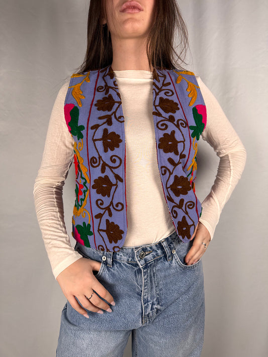 Gilet Reversibile con Fiocchetti Multicolor