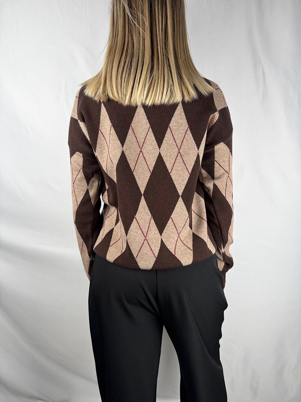 Maglia Rombi Marrone/ Beige Armonia