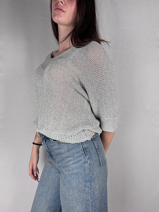 Maglia In Filo Lurex Armonia Silver