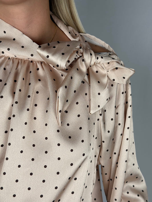 Camicia Panna a Pois con Fiocco Armonia