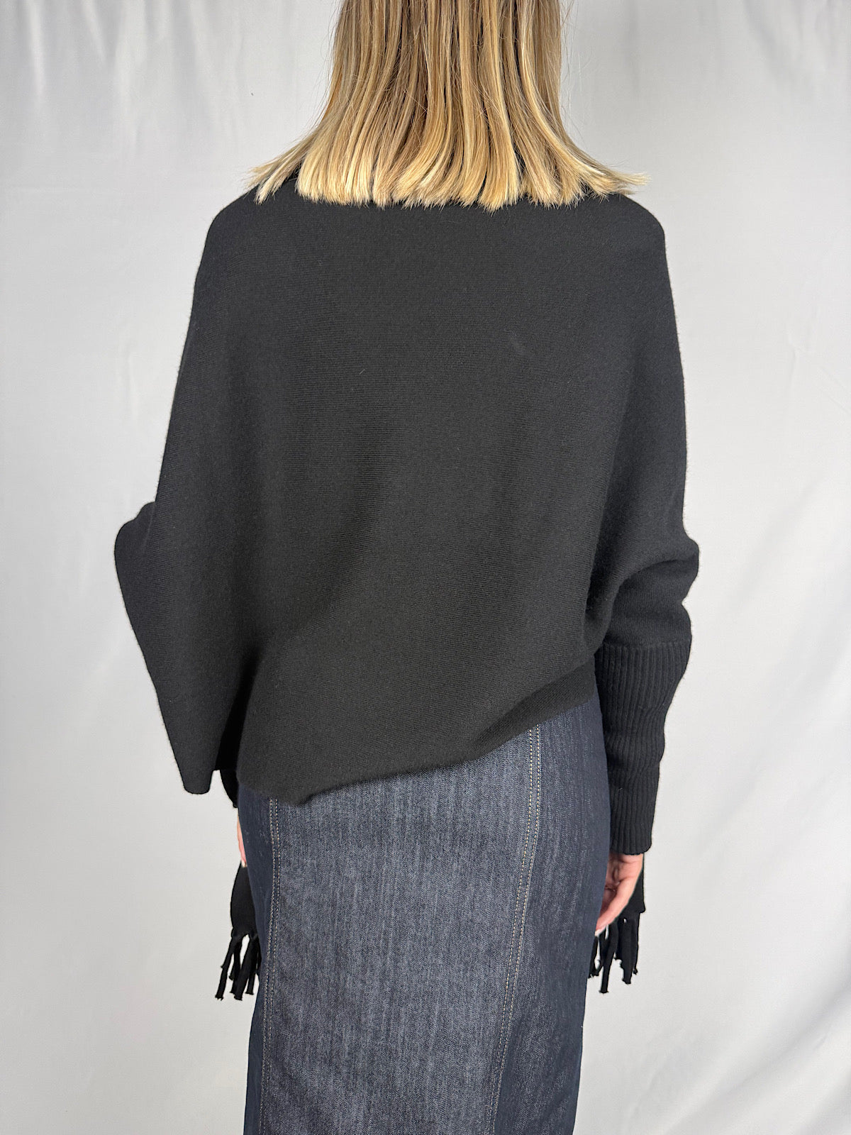 Scialle con Frange Vicolo Nero