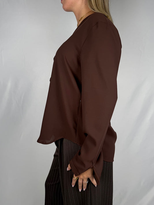 Camicia con Rouches Armonia Cioccolato