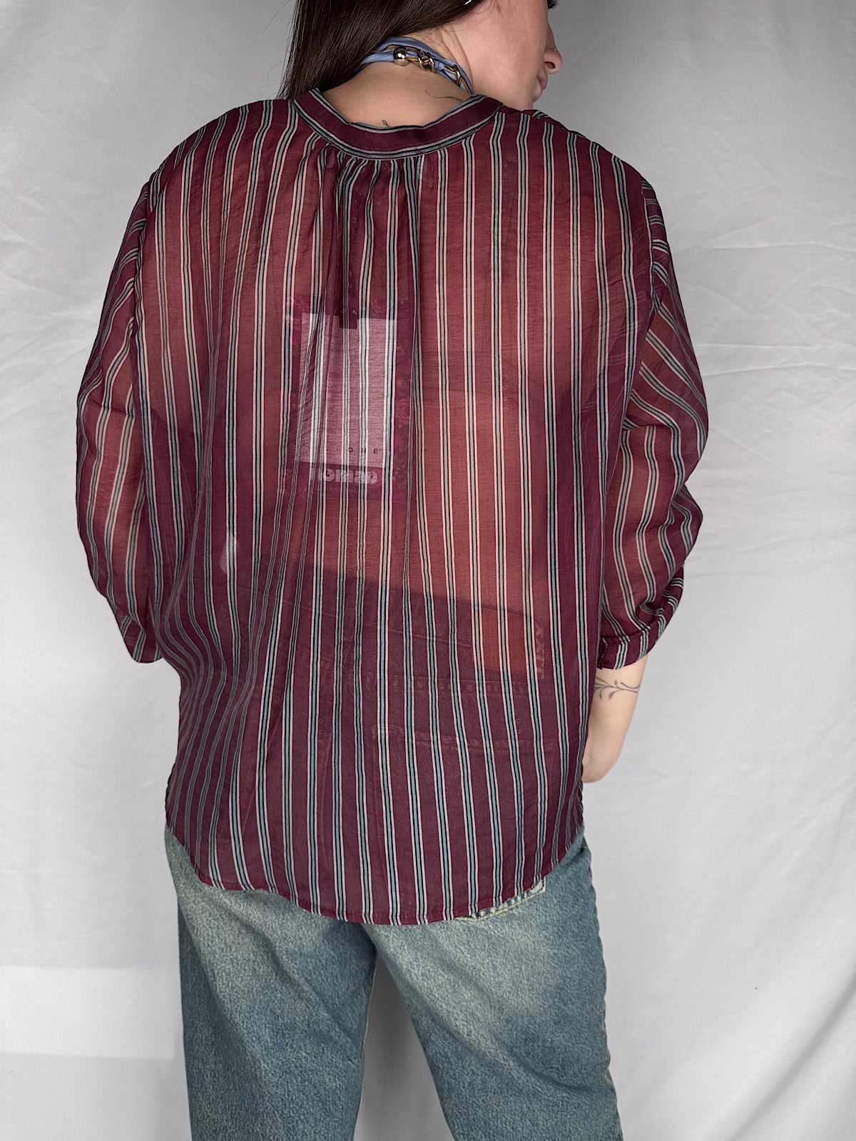 Camicia "Nomad" HaveOne con Collana Righe Bordeaux