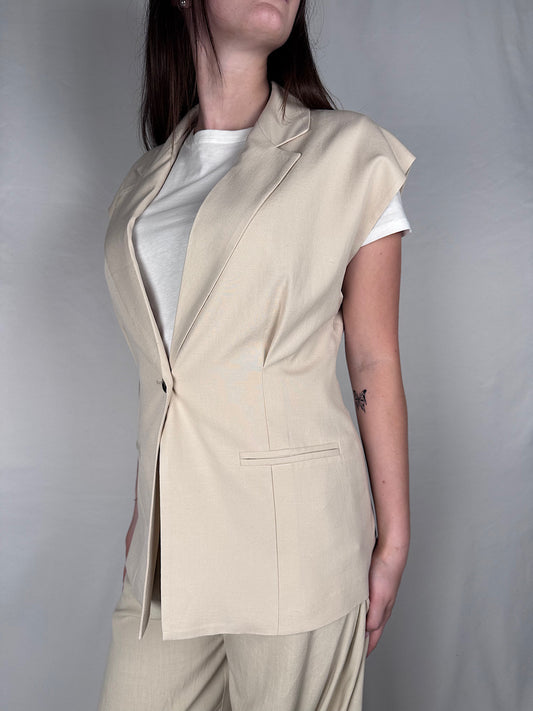 Gilet Spalla Over Vicolo Beige
