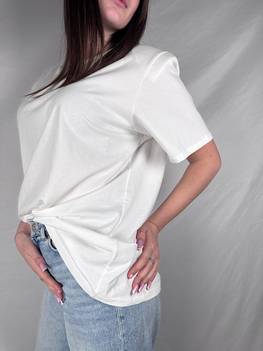T-shirt con Spalline Imbottite Armonia Bianca