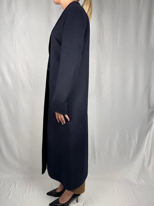 Cappotto Lungo Monopetto Vicolo Hand Made Blu Navy