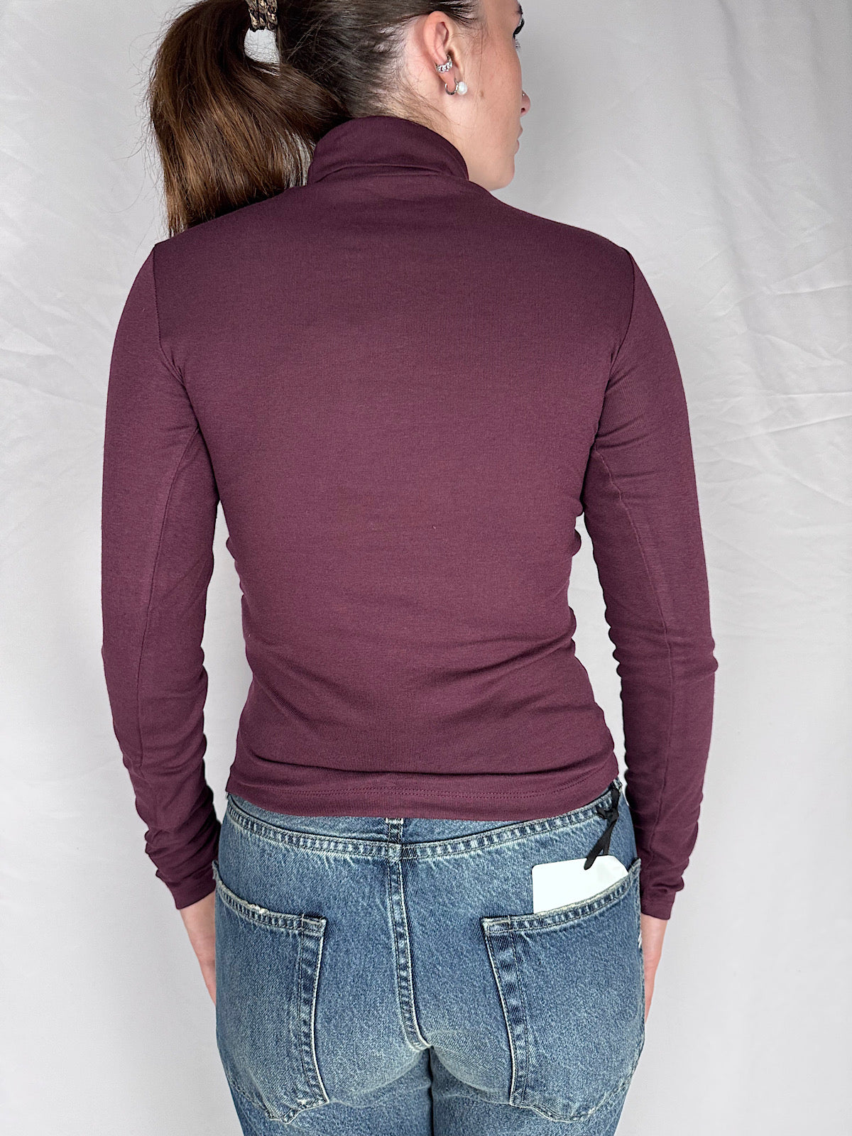 Maglia Basic A Manica Lunga Collo Alto JJXX Bordeaux