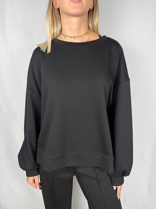 Felpa Girocollo Vicolo Nera