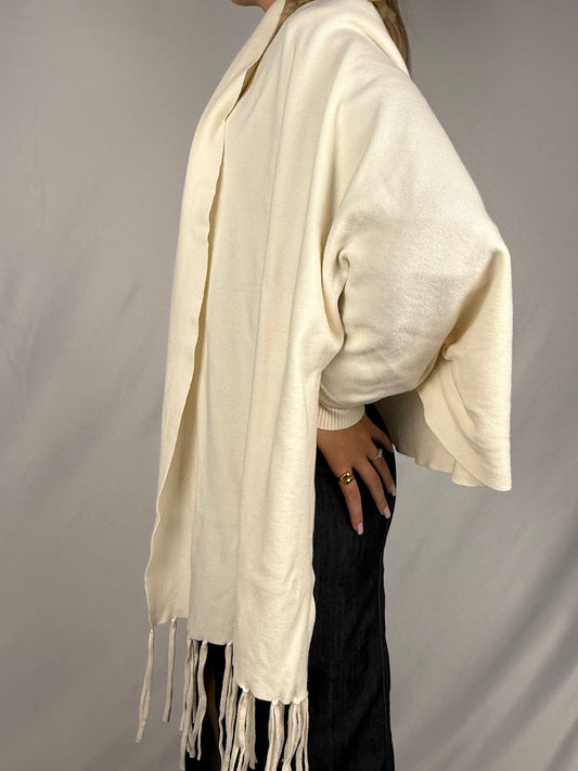 Scialle con Frange SusyMix Bianco