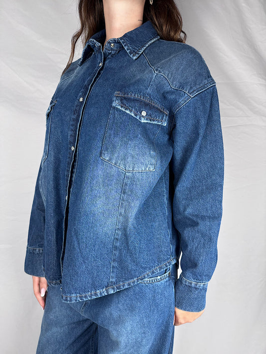 Camicia Jeans Tensione in Blu Medium