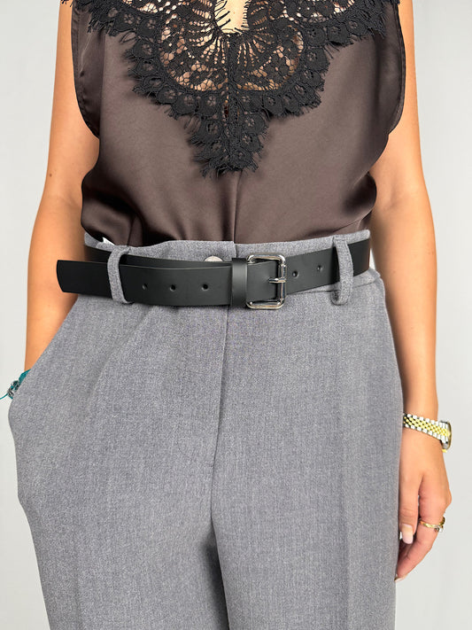 Pantalone con Cintura Tensione-In Grigio