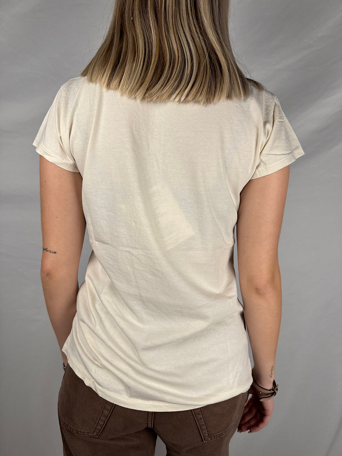 T-Shirt Basic Scollo a V Burro Susy Mix