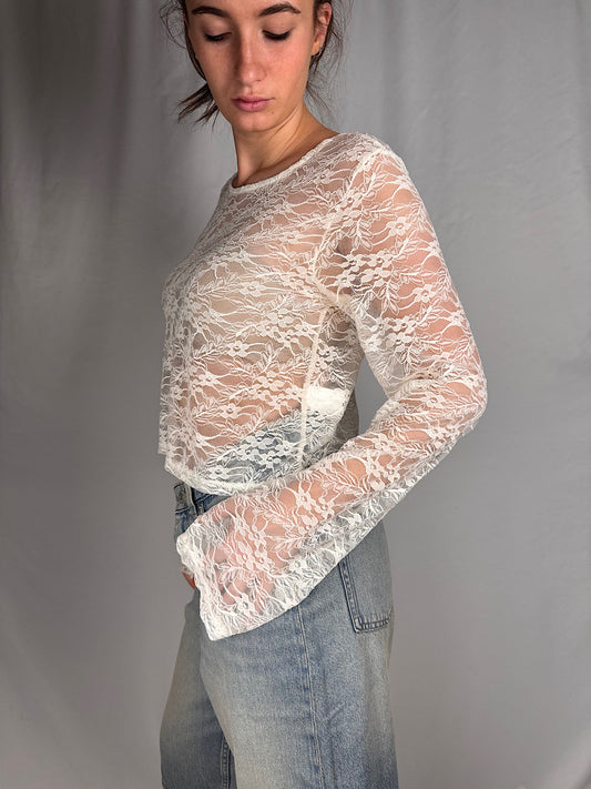 Maglia Pizzo Armonia Burro