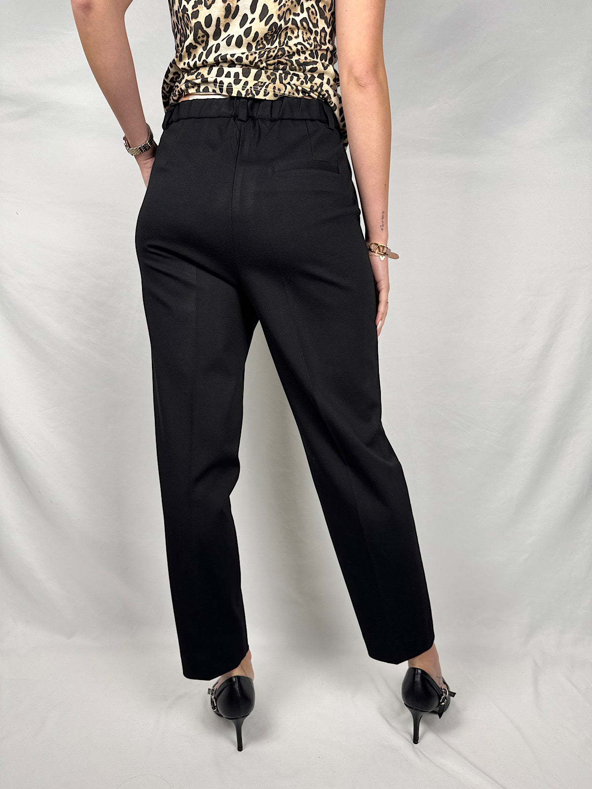 Pantalone Basic Punto Milano Nero Vicolo
