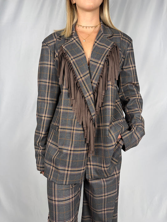 Giacca Check con Frange Armonia