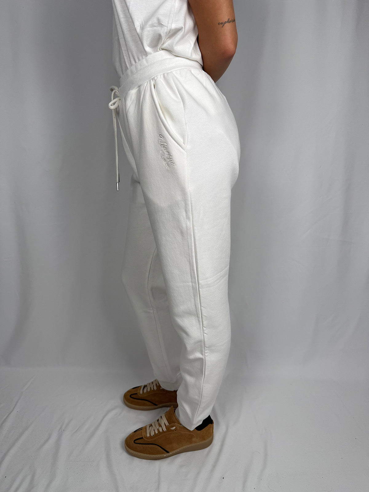 Pantalone in Felpa Markup Bianco