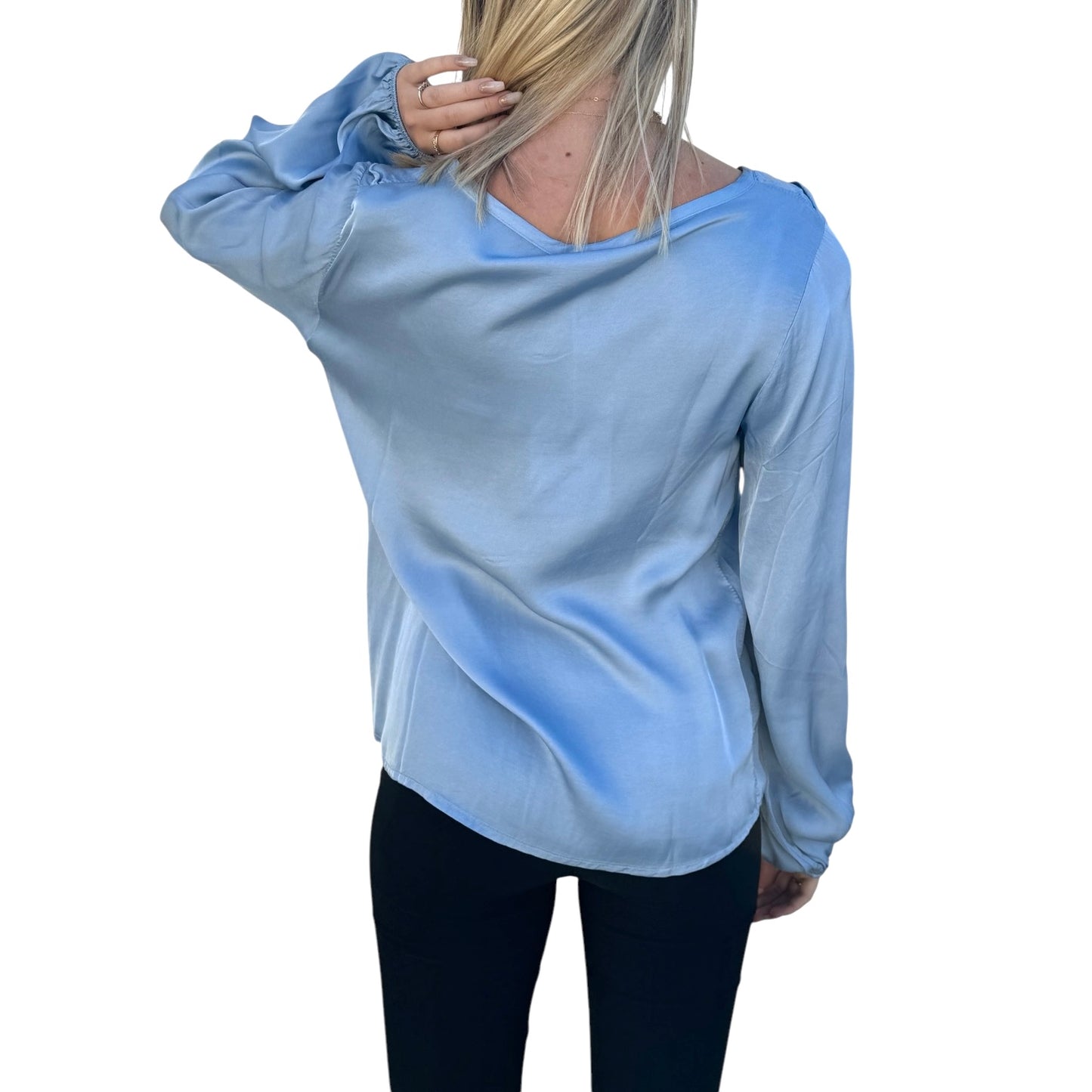 Camicetta con Rouches Azzurra