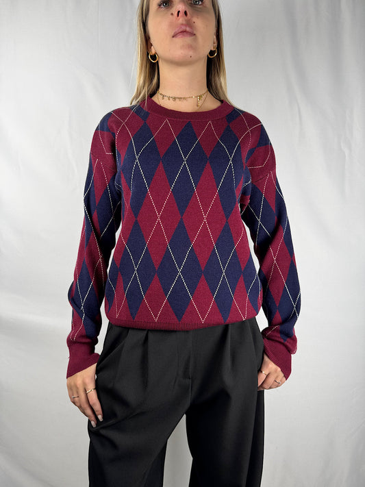 Maglia Rombi Bordeaux/Blu Armonia