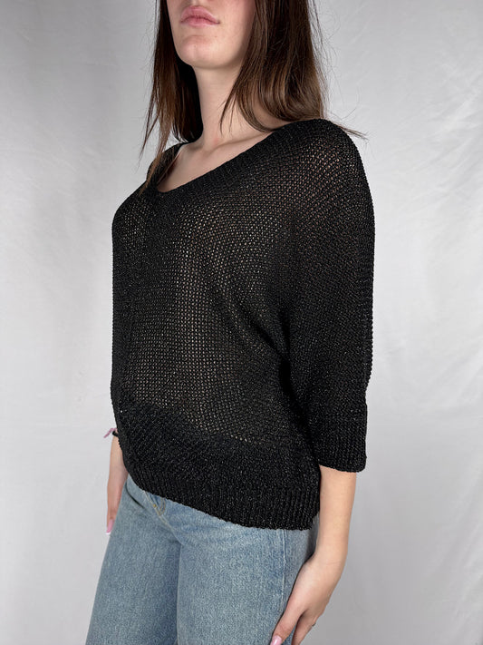 Maglia In Filo Lurex Armonia Nera