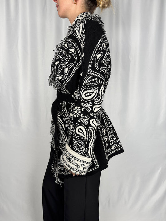 Cardigan Fantasia Bandana Nero Armonia