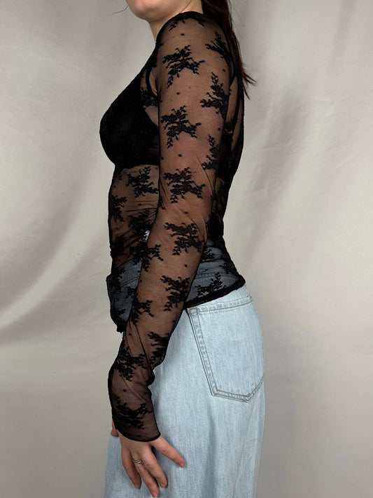 Maglia Basic in Pizzo Armonia Nero