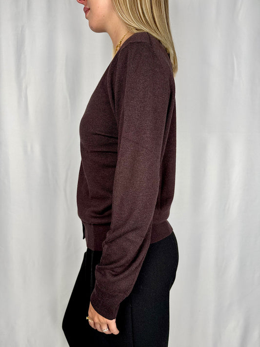 Cardigan Girocollo Cioccolato Vicolo