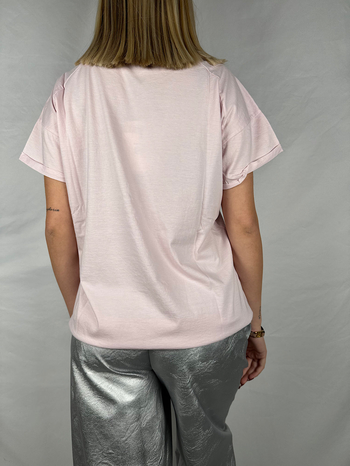 T-Shirt Girocollo Rosa Pastello Tensione-In
