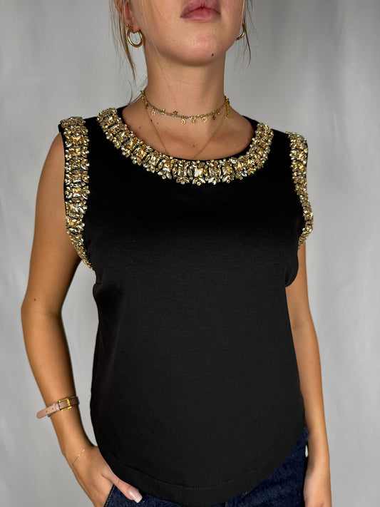 Canotta con Cabochon Tensione-In Nera