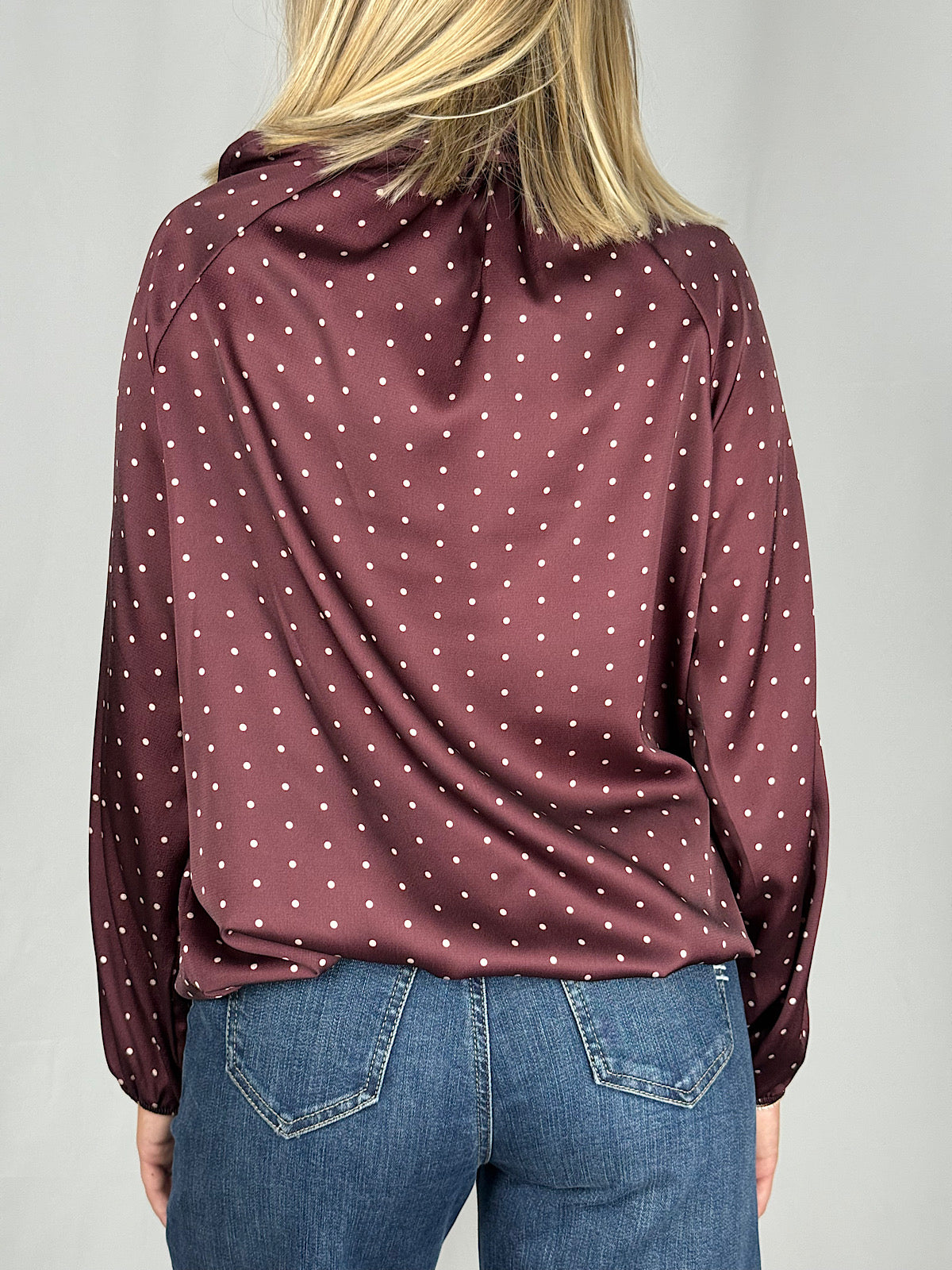 Camicia Bordeaux a Pois con Fiocco Armonia