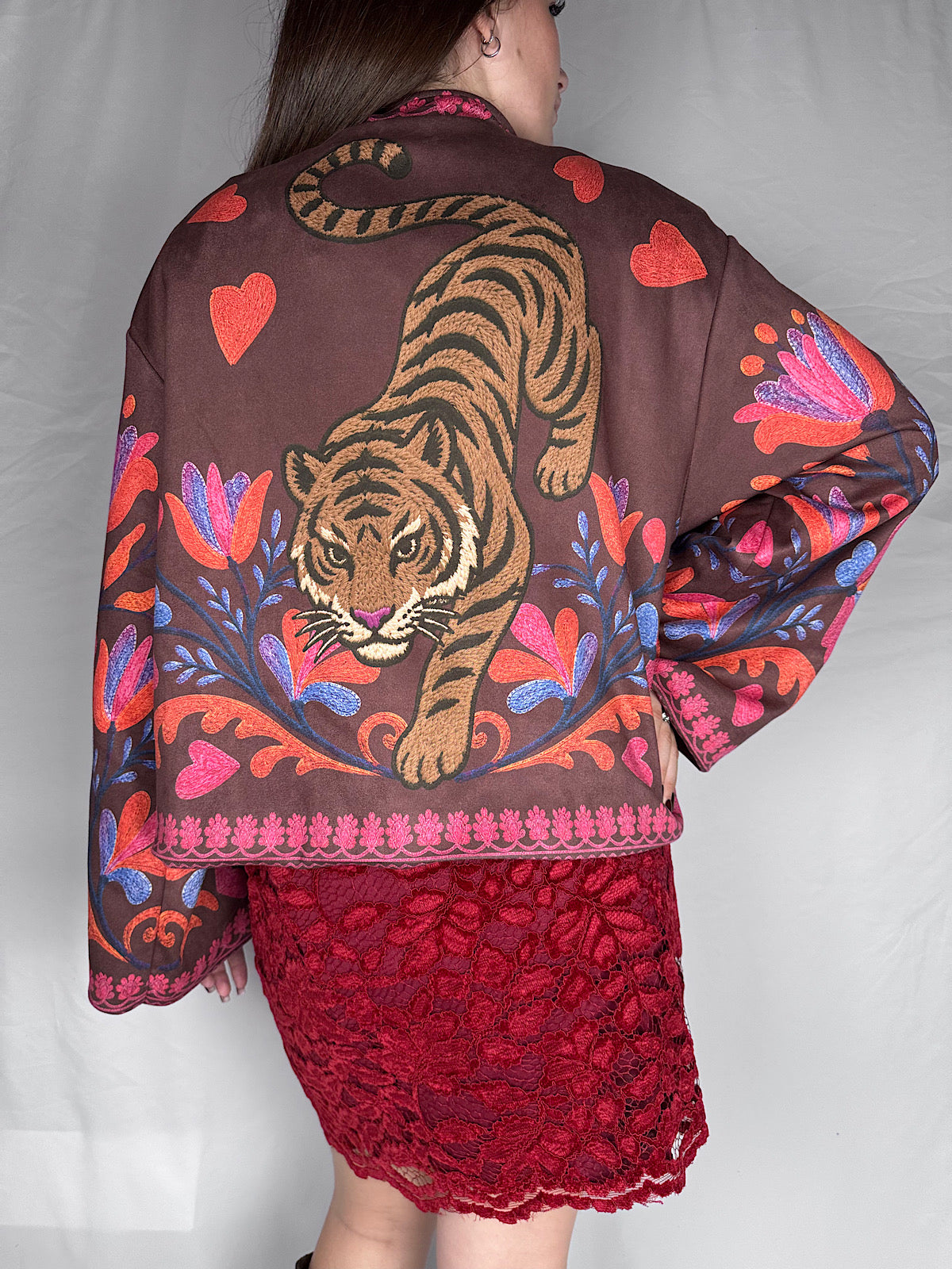 Bomber "Nomad" HaveOne Tigre Effetto Ricamo Prugna