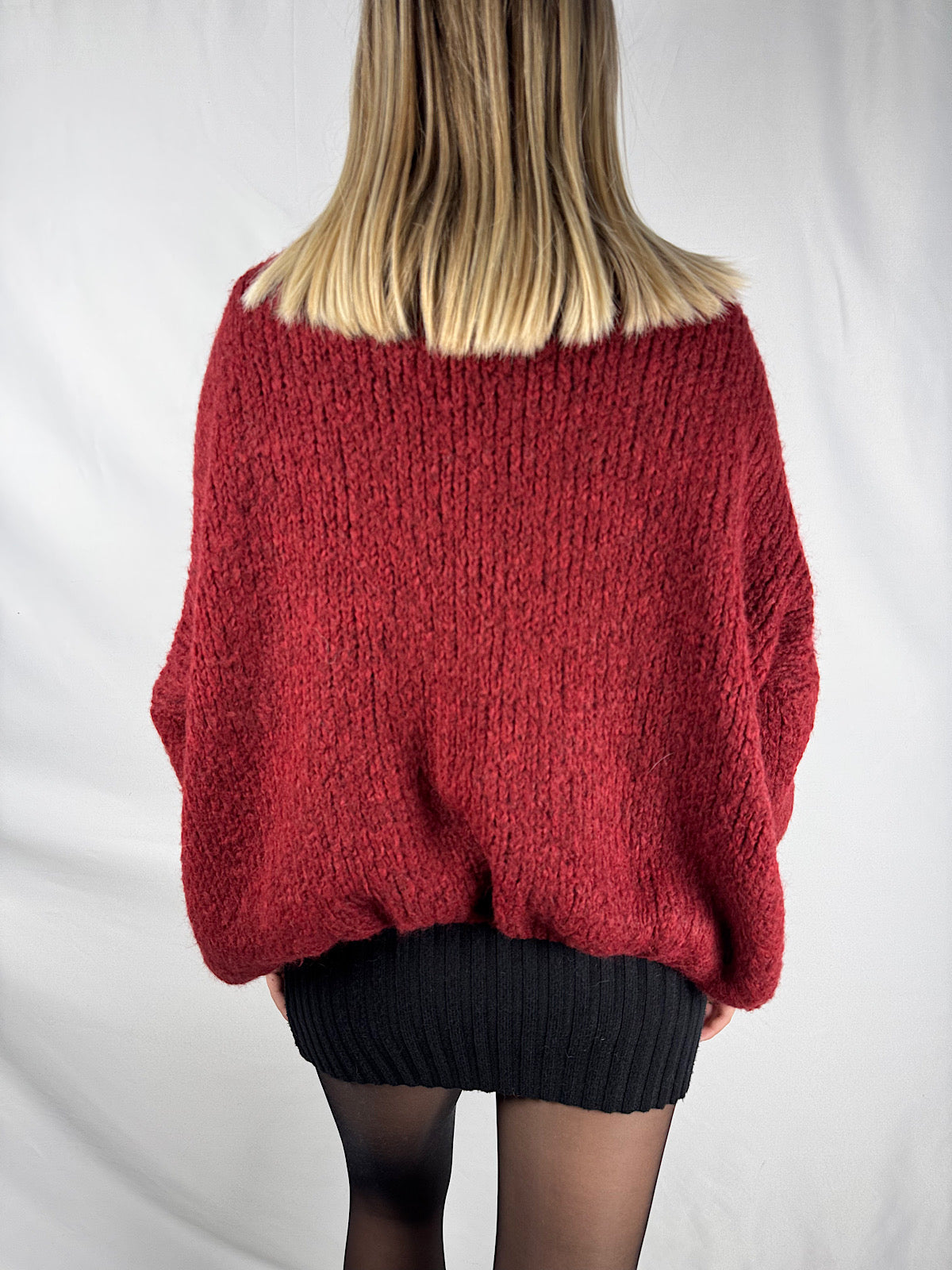 Cardigan Aperto Bordeaux Armonia