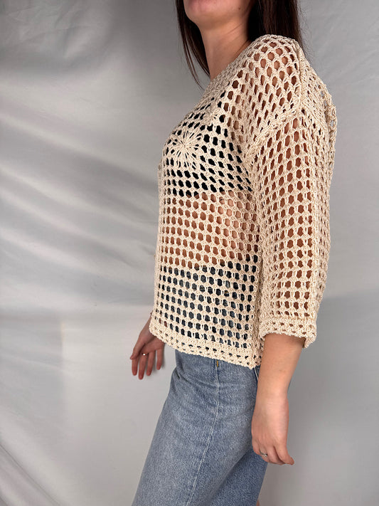 Maglia Traforata Tensione In Beige
