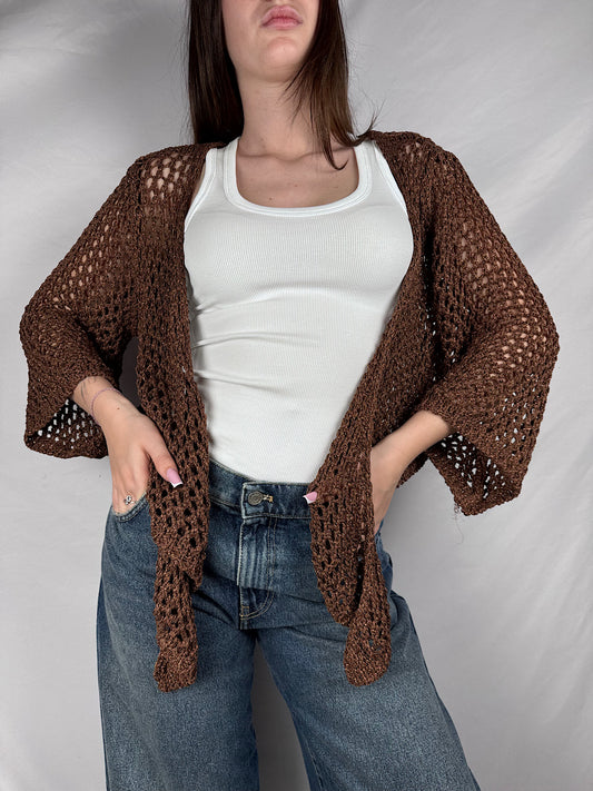 Cardigan Traforato Vicolo Tabacco