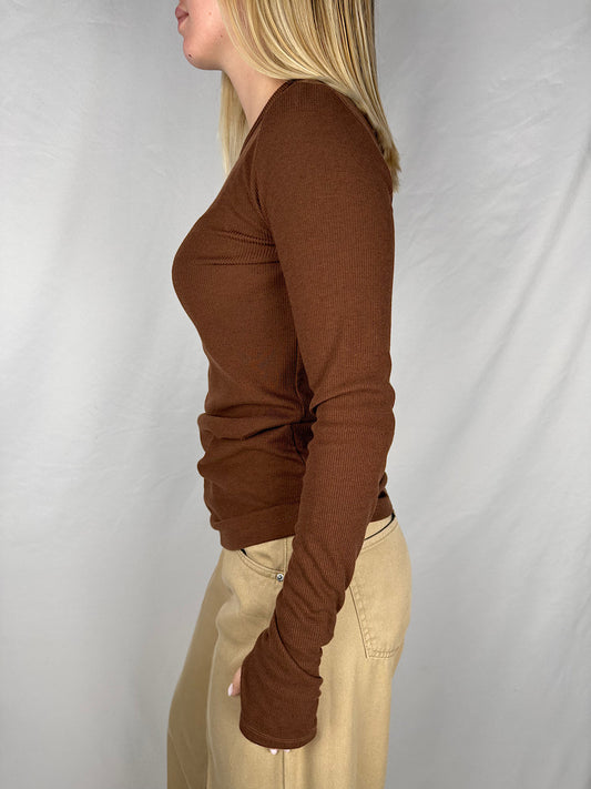 Maglia a Costine Marrone Vicolo