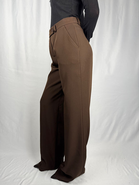 Pantaloni con Bottone Marroni Armonia