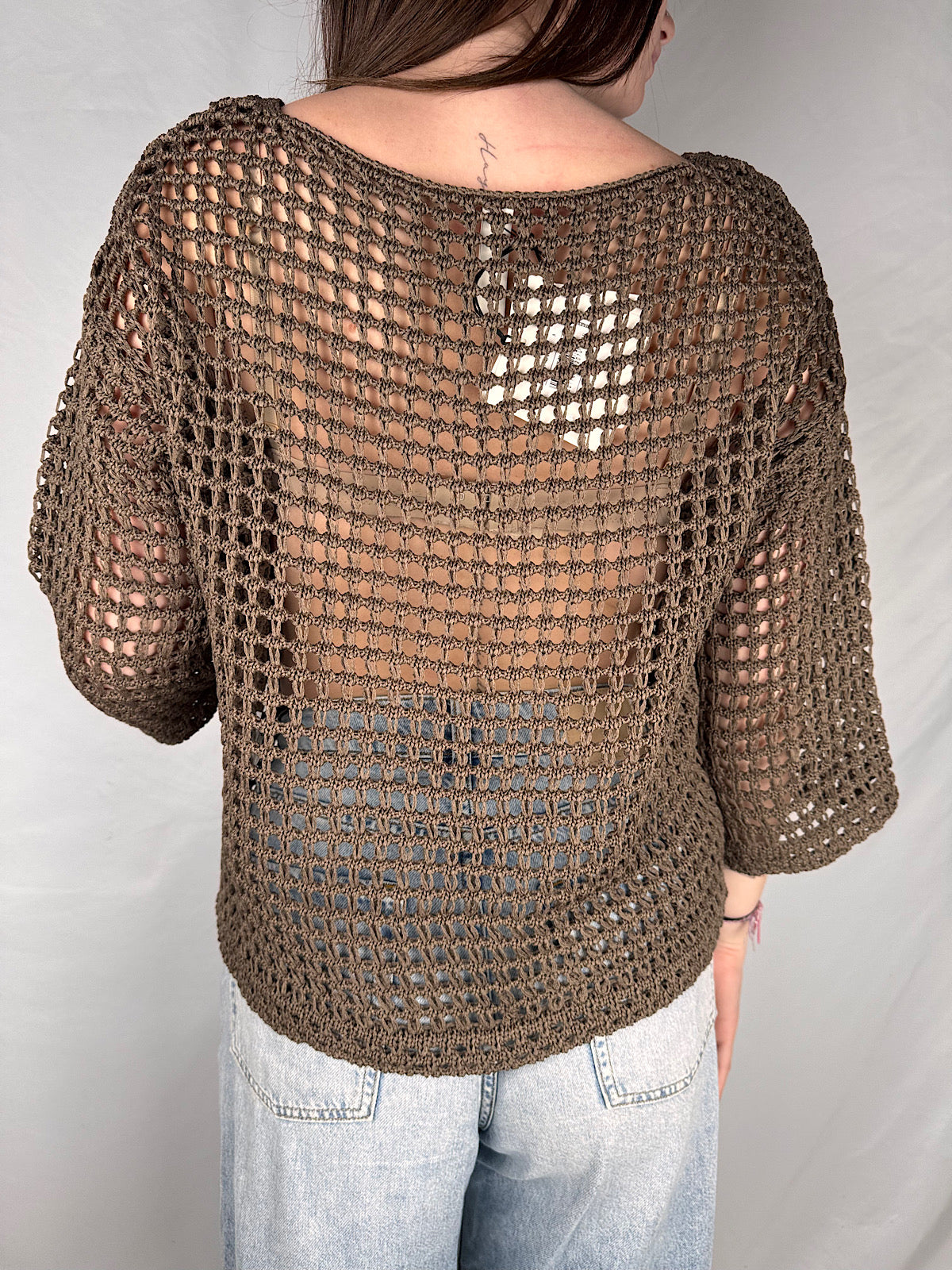 Maglia Traforata Tensione In Moro