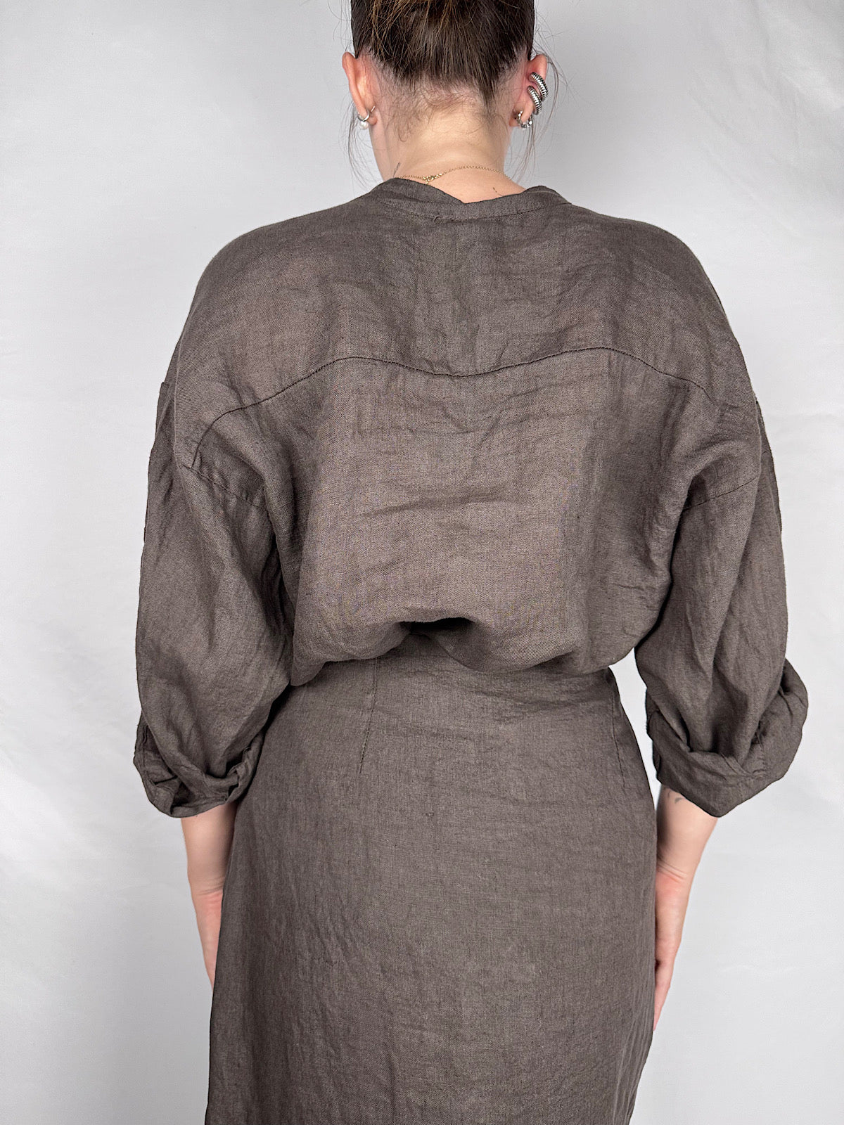 Camicia Lino Tensione In Moro