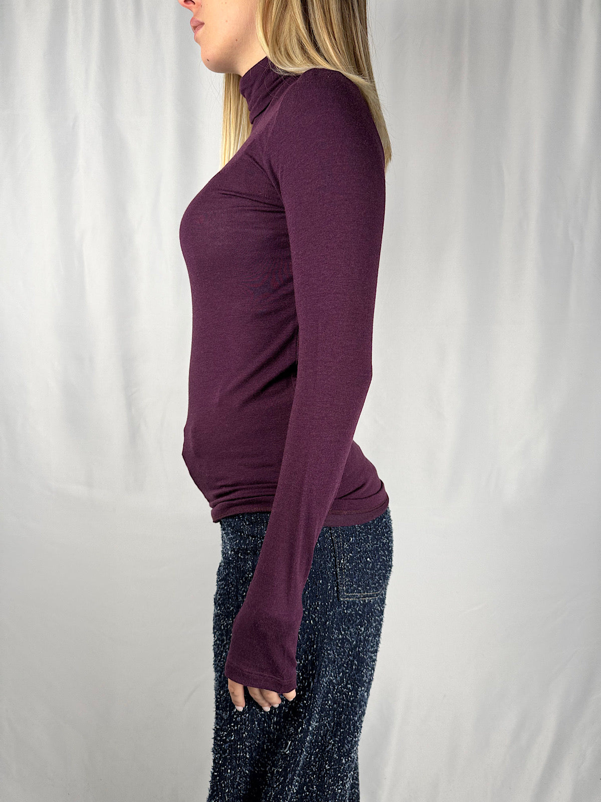 Maglia Manica Lunga a Collo Alto Bordeaux Vicolo