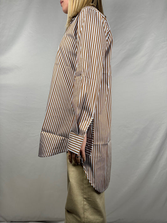 Camicia Gessata Marrone Susy-Mix