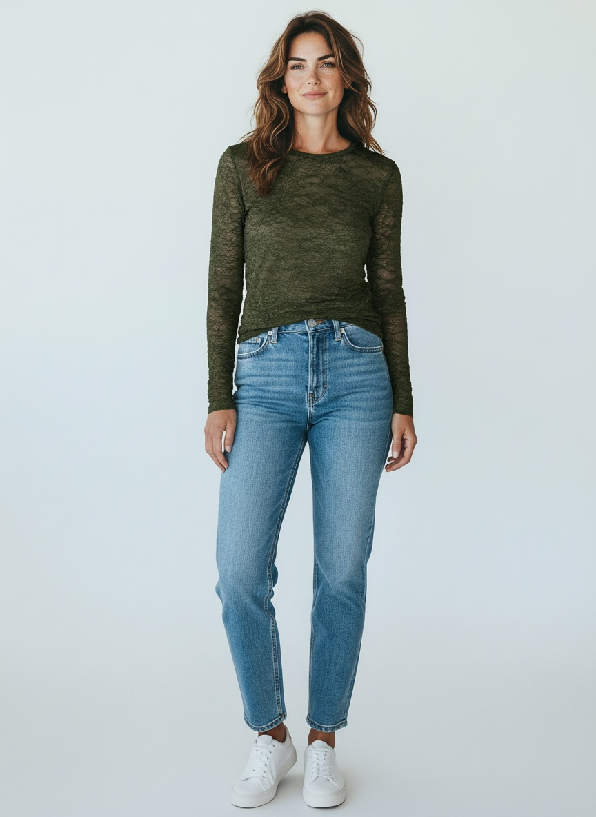 Maglia Pizzo Armonia Verde Militare