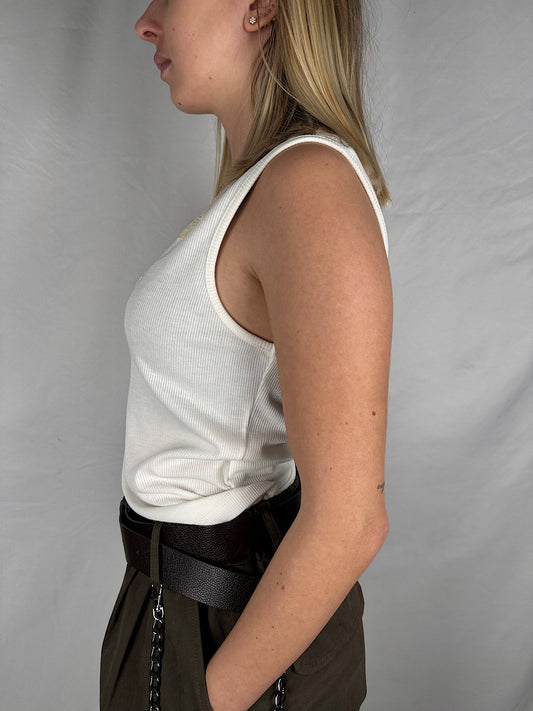 Canotta con Pizzo Bianco Vicolo