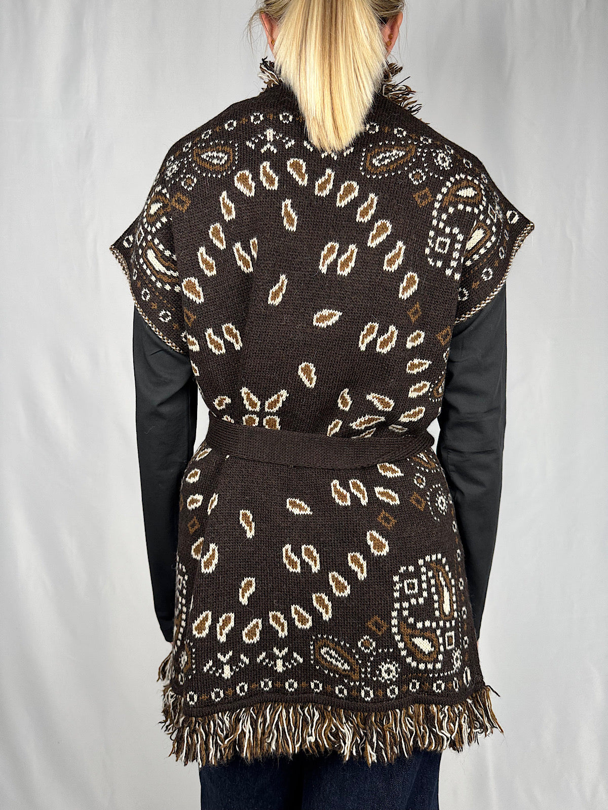 Cardigan Gilet Effetto Bandana Tensione-In Moro