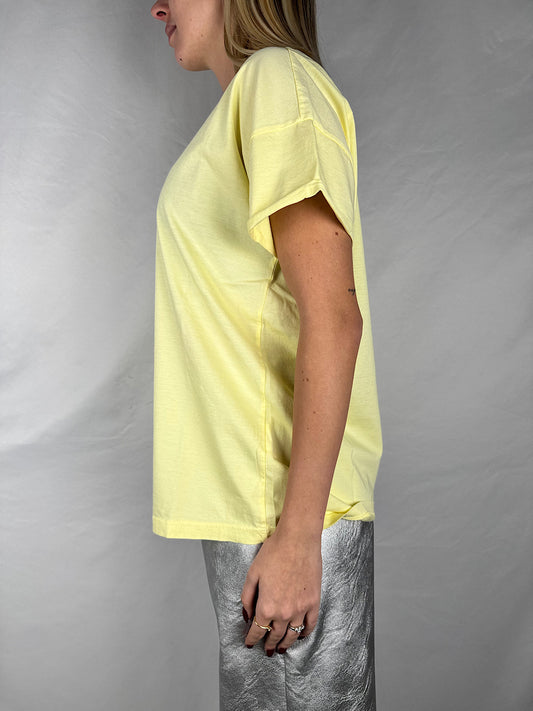 T-shirt Girocollo Giallo Pastello Tensione-In